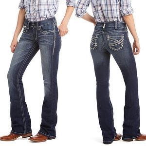 Ariat R.E.A.L. Mid Rise Stretch Entwined Boot Cut Jean #18635